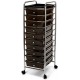 Seville Classics 10-Drawer Multipurpose Mobile Rolling Utility Storage Organizer with Tray Cart, Translucent Black