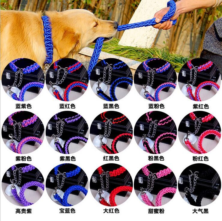 Double-Strand-Rope-Large-Dog-Leashes-Metal-P-Chain-Buckle-National-Color-Pet-Traction-Rope-Collar-Set-For-Big-Dogs-12m-Length-11