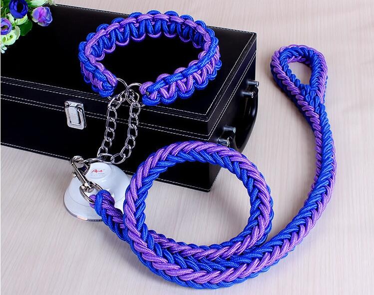 Double-Strand-Rope-Large-Dog-Leashes-Metal-P-Chain-Buckle-National-Color-Pet-Traction-Rope-Collar-Set-For-Big-Dogs-12m-Length-16